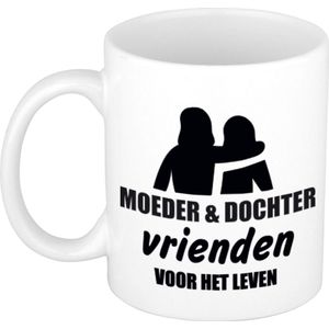Moeder en dochter cadeau koffiemok / theebeker - 330 ml - wit - Cadeau mok / Moederdag