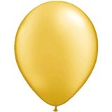 150x stuks Ballonnen metallic goud 30 cm - Feestartikelen versiering gouden bruiloft/huwelijk