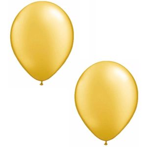 150x stuks Ballonnen metallic goud 30 cm - Feestartikelen versiering gouden bruiloft/huwelijk
