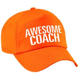Awesome coach pet / cap oranje voor dames en heren - baseball cap - cadeau petten / caps