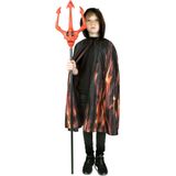 Funny Fashion Halloween verkleed cape met kap - vlammen print - Carnaval kostuum/kleding