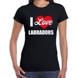 I love Labradors honden t-shirt zwart - dames - Labradors liefhebber cadeau shirt
