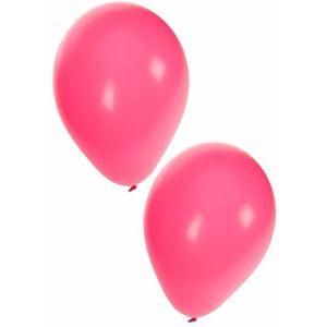 Bellatio Decorations ballonnen - 10 stuks - roze - 27 cm - helium of lucht - verjaardag / versiering