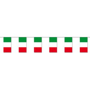 Papieren slinger Italie 4 meter -  Italiaanse vlaggetjes - Supporters feestartikelen - Landen decoratie/versiering