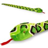 Pluche knuffel dieren slang groen 100 cm - Knuffelbeesten reptietel speelgoed