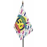 4x stuks 50ste verjaardag tafelvlaggetje 10 x 15 cm met standaard - Leeftijd feestartikelen