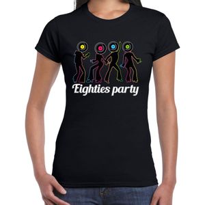 Bellatio Decorations Verkleed shirt dames - eighties party - zwart - 80s - foute party - carnaval