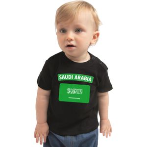 Saudi-Arabia baby shirt met vlag zwart jongens en meisjes - Kraamcadeau - Babykleding - Saoedi-Arabie landen t-shirt