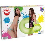Neon groene opblaasbare zwemband/zwemring 76 cm speelgoed voor kinderen en volwassenen - Buitenspeelgoed zwemband/zwemringen - Waterspeelgoed