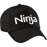 Ninja verkleed pet zwart voor kinderen - baseball cap - carnaval verkleedaccessoire voor kostuum