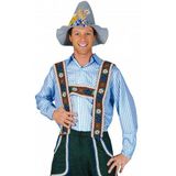 Blauwe Oktoberfest Tiroler blouse heren maat 2XL en 3XL