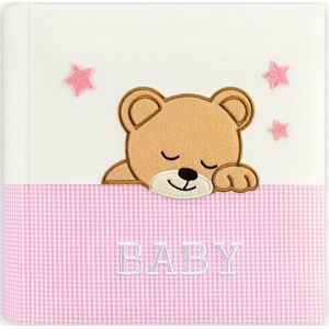 Fotoboek/fotoalbum Elisa baby meisje met 20 paginas roze - 33 x 33 x 4 cm - Babyfotos - Babyalbum