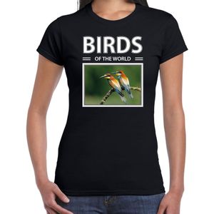 Dieren foto t-shirt Bijeneter - zwart - dames - birds of the world - cadeau shirt Bijeneter vogels liefhebber