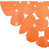 MSV Douche/bad anti-slip mat - badkamer - pvc - oranje - 35 x 68 cm - zuignappen - steentjes motief