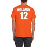 Oranje supporter t-shirt - rugnummer 12 - Holland / Nederland fan shirt / kleding voor heren