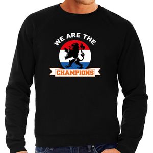 Zwarte fan sweater voor heren - we are the champions - Holland / Nederland supporter - EK/ WK trui / outfit