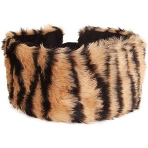 Haarband met pluche tijger dieren print voor dames