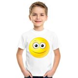 emoticon/ emoticon t-shirt vrolijk wit kinderen