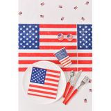 2x Amerika thema feest tafelloper op rol 30 x 500 cm - Amerikaanse vlag themafeestje versieringen/decoraties