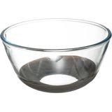 2x stuks beslagkommen/mengkommen glas met antislip - 2,2L - Keukenbenodigdheden - Serveerschalen/saladeschalen