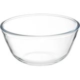 2x stuks beslagkommen/mengkommen glas met antislip - 2,2L - Keukenbenodigdheden - Serveerschalen/saladeschalen