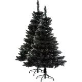 2x stuks kunst kerstbomen/kunstbomen zwart H180 cm kunststof met voet - kerstbomen