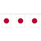 2x Buiten vlaggenlijn Japan 3 meter - Japanse vlag - Supporter feestartikelen - Landen decoratie en versieringen