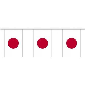 2x Buiten vlaggenlijn Japan 3 meter - Japanse vlag - Supporter feestartikelen - Landen decoratie en versieringen