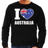 I love Australia supporter sweater / trui voor heren - zwart - Australie landen truien - Australische fan kleding heren