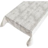 Buiten tafelkleed/tafelzeil grijs steigerhout 140 x 245 cm - Rechthoekig - Tuintafelkleed tafeldecoratie
