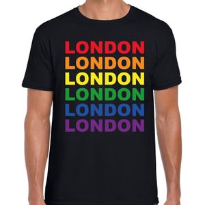 Regenboog London gay pride / parade zwart t-shirt voor heren - LHBT evenement shirts kleding / outfit
