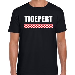 Tjoepert met vlag Brabant t-shirt zwart heren - Brabants dialect cadeau shirt