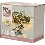 Set van 8x stuks kerstverlichting op batterij warm wit buiten 192 lampjes