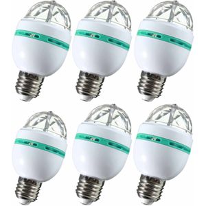 Pakket van 6x stuks disco lampen/lichten E27 fitting 30 effecten - disco bol voor fitting