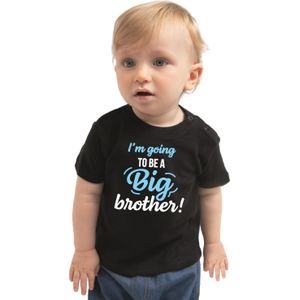 Going to be a big brother cadeau t-shirt zwart voor baby / kinderen - Aankodiging zwangerschap grote broer