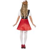 Smiffys Tiroler dirndl verkleed kostuum/jurkje - voor dames - rood/bruin