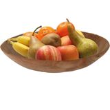 Fruitschaal teak hout 37 cm - Decoratieve schalen voor groente en fruit