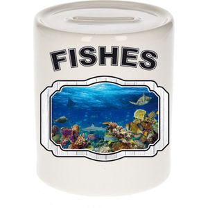 Dieren liefhebber vis spaarpot  9 cm jongens en meisjes - keramiek - Cadeau spaarpotten vissen liefhebber