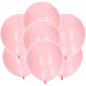 Bellatio Decorations ballonnen - 30 stuks - lichtroze - 27 cm - helium of lucht - verjaardag / versiering