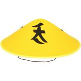 Funny Fashion Chinese Aziatische hoed - 2x - geel - vilt