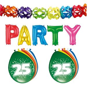 Folat - 25 jaar verjaardag versiering slingers/ballonnen/folie letters