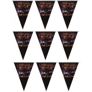 3x Vlaggenlijnen/slingers pompoenen 250 cm - Halloween feest versiering/decoratie - Horror griezel feestje