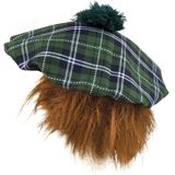 2x stuks groene Schotse verkleed pet met rood haar - Carnaval artikelen hoeden