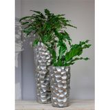 Floran Bloemenvaas/hoge bloempot - groot - zilver - D33 x H62 cm - moderne vaas