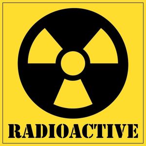 Radioactive gevaren sticker 10,5 cm - Halloween/horror decoratie/versiering