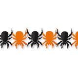 Set van 2x stuks halloween spinnen thema slinger oranje/zwart 3 meter brandvertragend papier