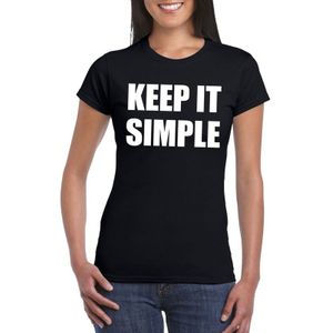 Keep it simple tekst t-shirt zwart dames