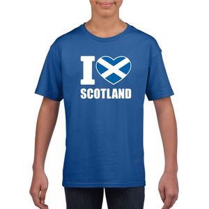 Blauw I love Schotland supporter shirt kinderen - Schots shirt jongens en meisjes