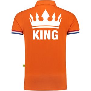 Luxe King poloshirt - 200 grams katoen - King - oranje - heren - King kleding/ shirts