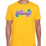 Hawaii t-shirt geel met bloemen voor heren - Zomer kleding